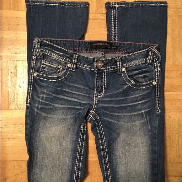 Twentyone black by Rue 21 Slim Boot Jeans Sz 3/4R - Picture 4 of 6